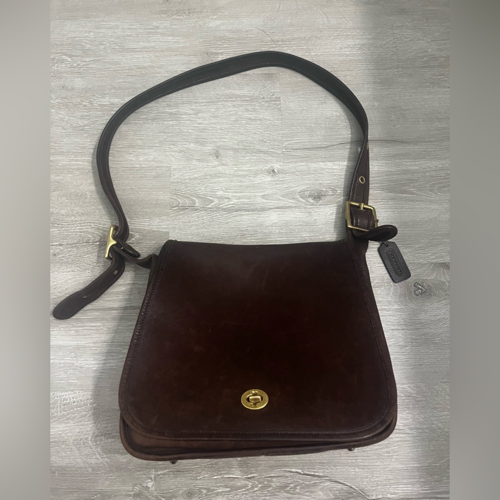 Coach Stewardess Bag In Brown Leather Style No 9525